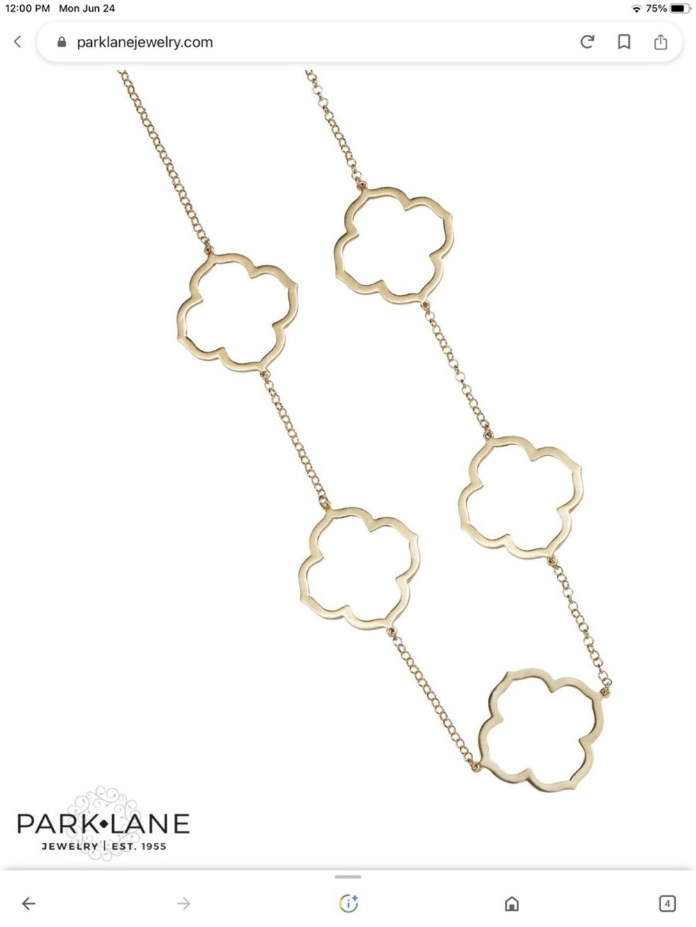 Park Lane Matte Gold Long Necklace